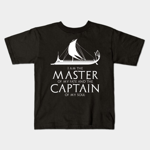 I am the master of my fate and the captain of my soul. - Motivational Inspiring Stoicism Quote Gift Kids T-Shirt by Styr Designs
